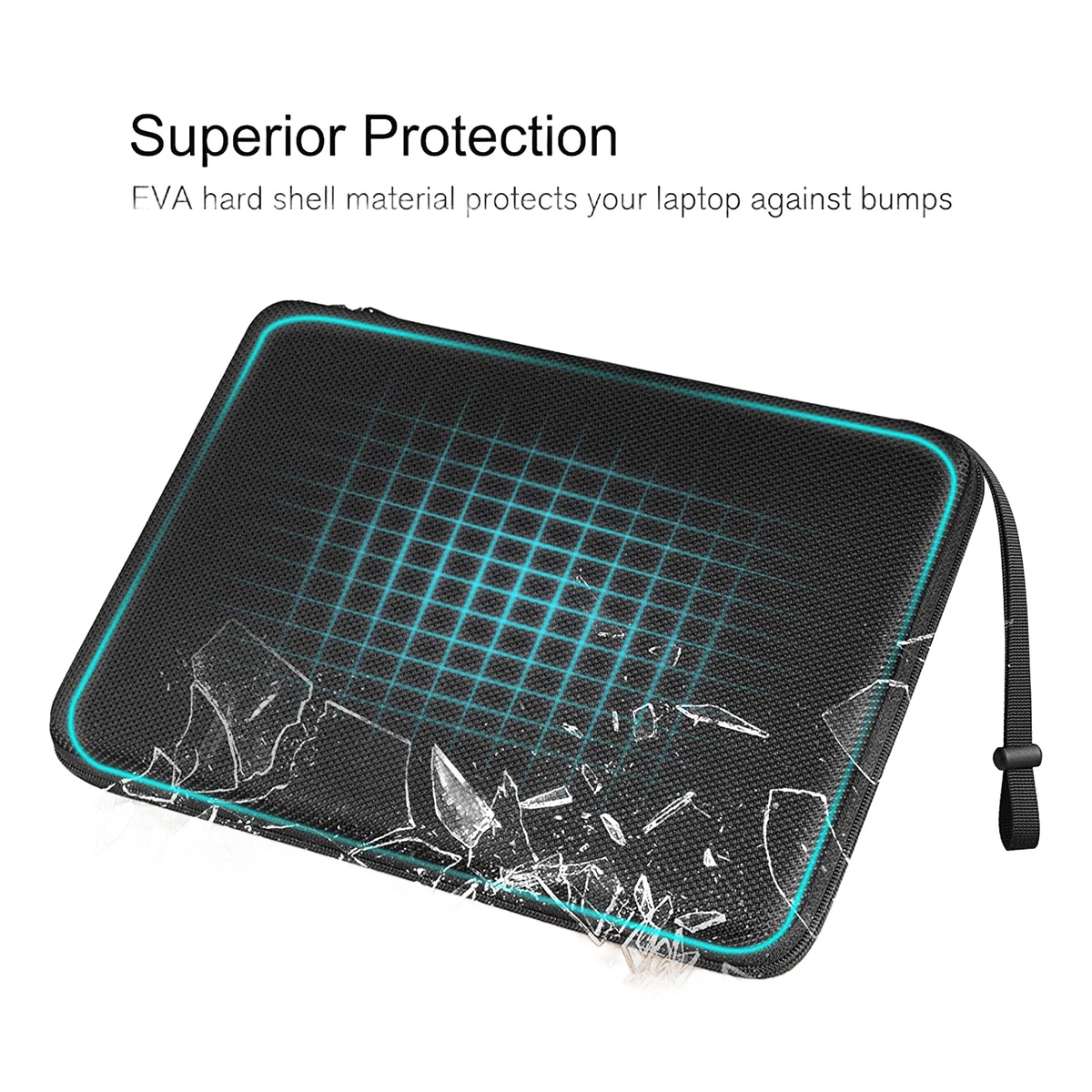Housse ordinateur portable rigide en EVA, 14 ou 16 pouces 3 Housse ordinateur portable rigide en EVA, 14 ou 16 pouces, vue de face