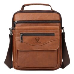 Pochette homme à rabat en cuir pour le travail, vue principale