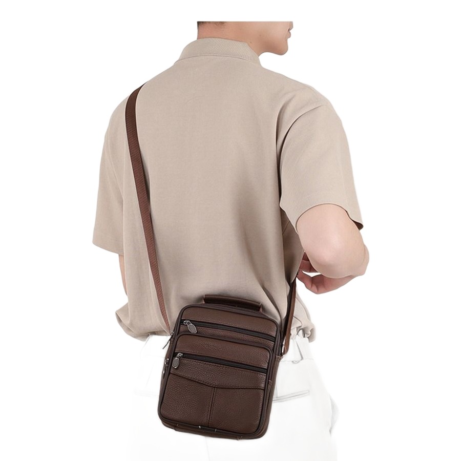 Pochette homme compacte en cuir naturel pour tablette 3 Pochette homme compacte en cuir naturel pour tablette, vue de face