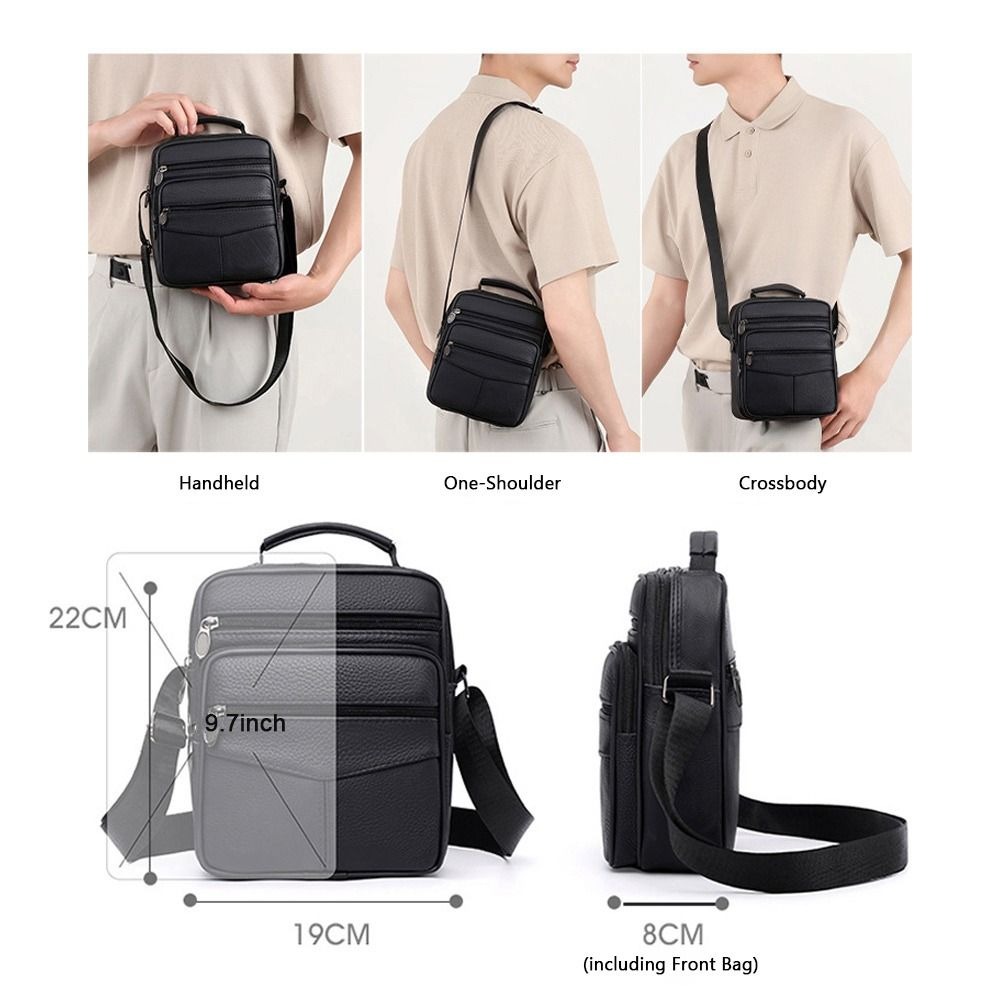 Pochette homme compacte en cuir naturel pour tablette 5 Pochette homme compacte en cuir naturel pour tablette, vue arriere