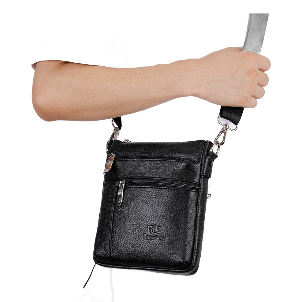 Pochette homme d'affaires en cuir à ligne épurée 6 Pochette homme d'affaires en cuir à ligne épurée, vue de profil