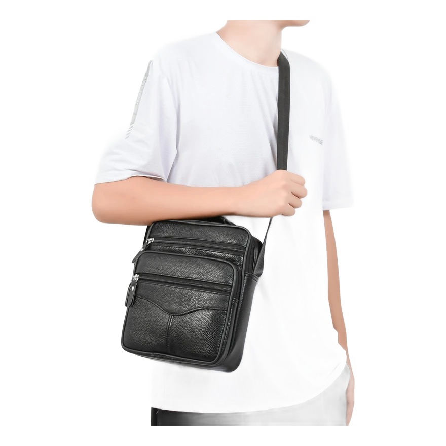 Pochette homme d'affaires en cuir en trois tailles 5 Pochette homme d'affaires en cuir en trois tailles, vue arriere