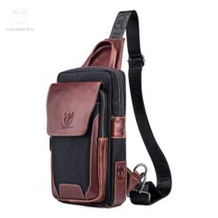 Pochette homme de poitrine en cuir de vachette pleine fleur, vue principale
