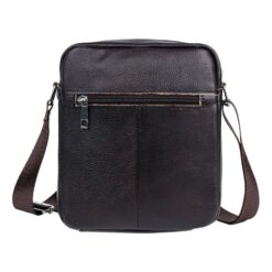 Pochette homme en cuir de vache à deux compartiments, 21 x 19 cm, vue principale