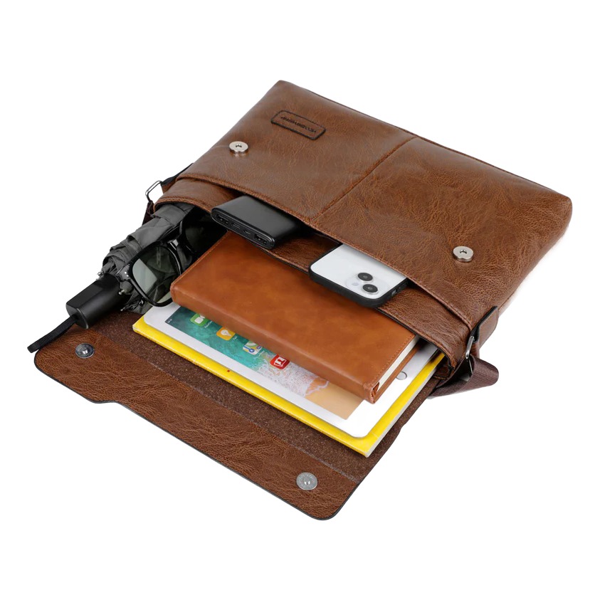 Pochette homme en cuir PU avec compartiment tablette 4 Pochette homme en cuir PU avec compartiment tablette, detail
