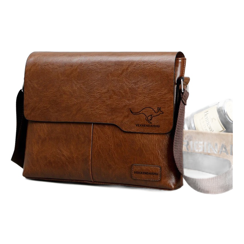 Pochette homme en cuir PU avec compartiment tablette 5 Pochette homme en cuir PU avec compartiment tablette, vue arriere
