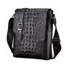 Pochette homme en cuir véritable à grain crocodile, vue principale