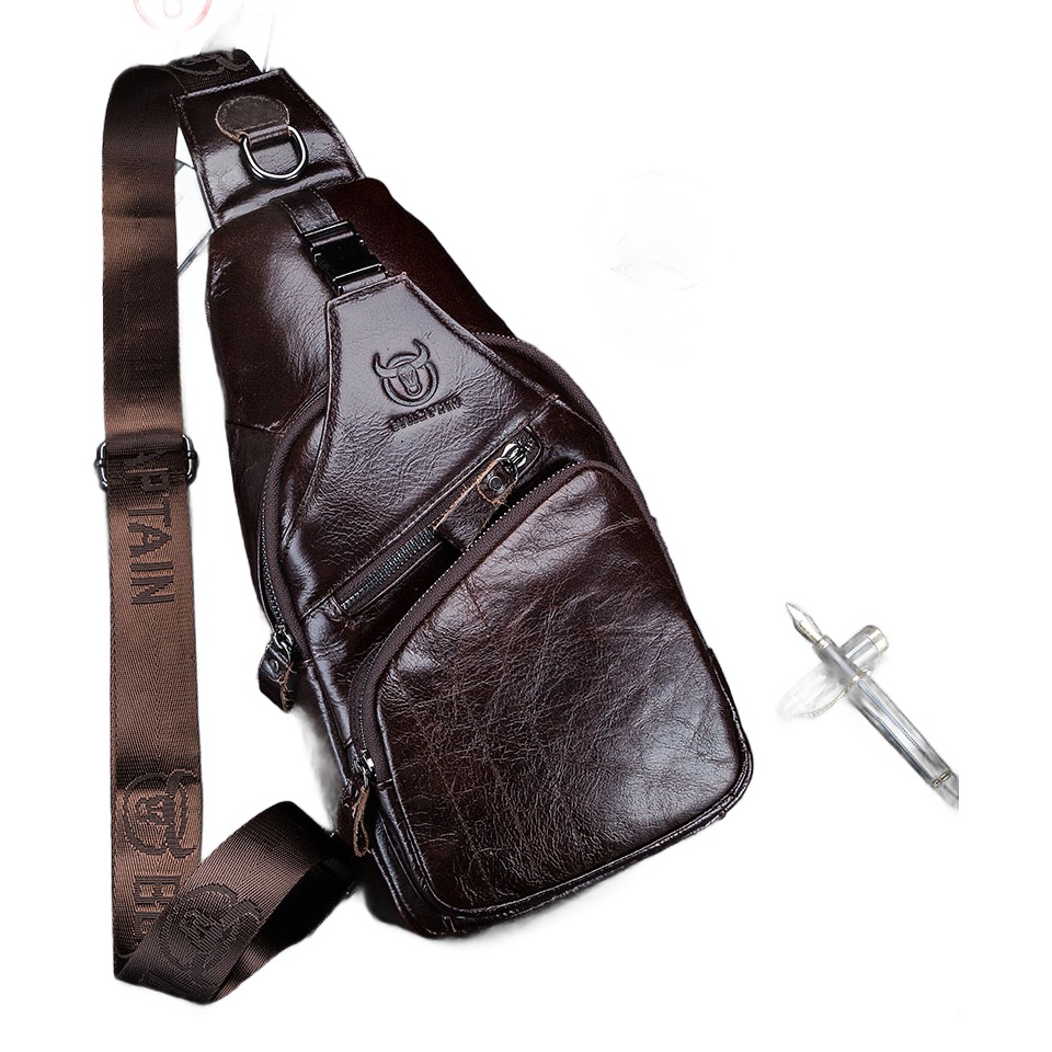 Pochette homme grande capacité en cuir à double fermeture 1 Pochette homme grande capacité en cuir à double fermeture, vue principale