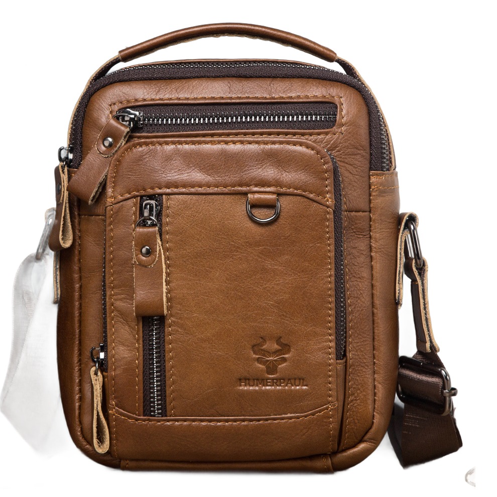 Pochette homme messager en cuir pour le travail et le voyage 2 Pochette homme messager en cuir pour le travail et le voyage, vue de trois quarts
