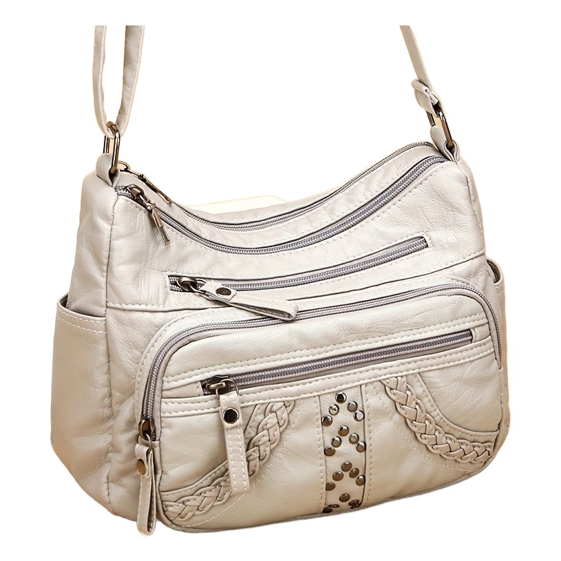 Pochette homme multipoches en cuir PU souple 3 Pochette homme multipoches en cuir PU souple, vue de face