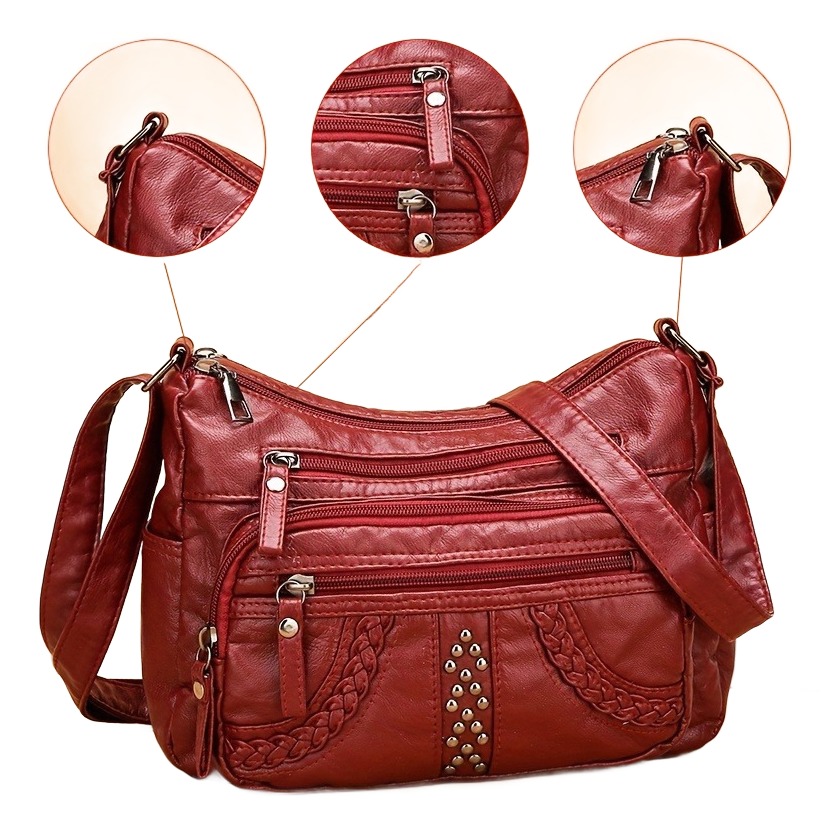 Pochette homme multipoches en cuir PU souple 5 Pochette homme multipoches en cuir PU souple, vue arriere