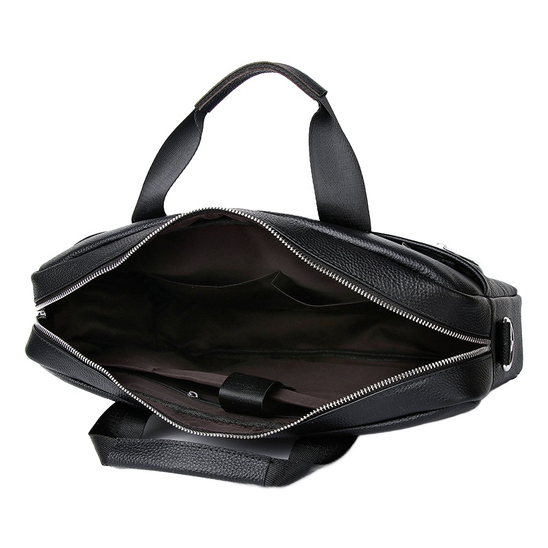 Pochette homme porte-documents en cuir véritable 3 Pochette homme porte-documents en cuir véritable, vue de face
