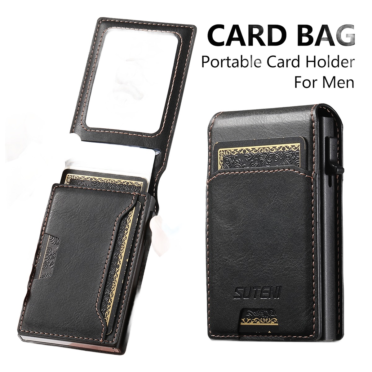 Portefeuille homme a rabat avec fentes pour cartes 3 Portefeuille homme a rabat avec fentes pour cartes, vue de face