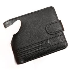 Portefeuille homme court à patte, matière grainée, vue principale