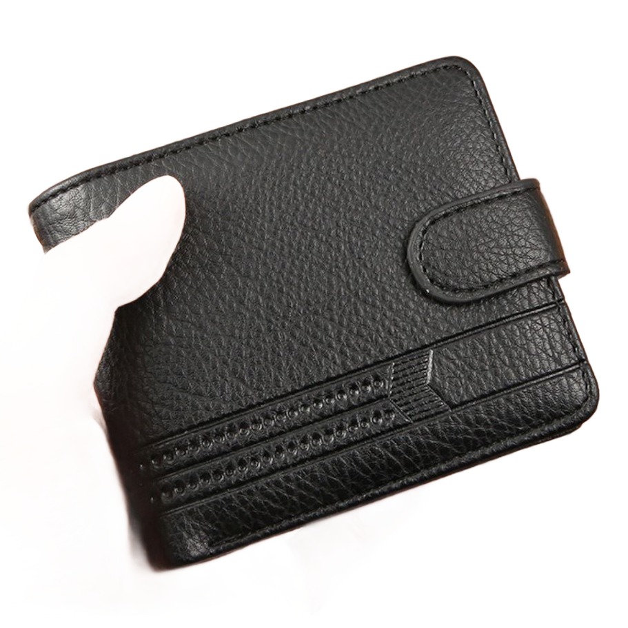 Portefeuille homme court à patte, matière grainée 1 Portefeuille homme court à patte, matière grainée, vue principale