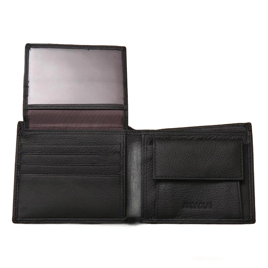 Portefeuille homme court classique, cuir de vache ou simili 2 Portefeuille homme court classique, cuir de vache ou simili, vue de trois quarts