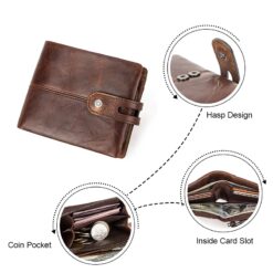 Portefeuille homme court en cuir crazy horse ciré, vue principale