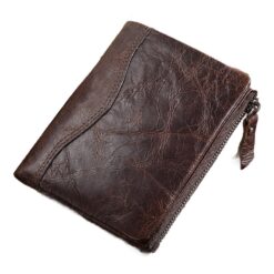 Portefeuille homme court en cuir veritable a poche zippee, vue principale