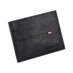 Portefeuille homme court en simili cuir, fenêtre photo, vue principale