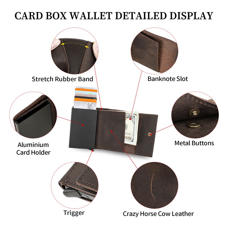 Portefeuille homme cuir crazy horse, porte-cartes à éjection 5 Portefeuille homme cuir crazy horse, porte-cartes à éjection, vue arriere