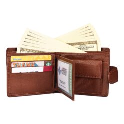 Portefeuille homme cuir de vachette classique, multicartes, vue de trois quarts