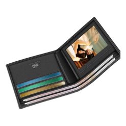 Portefeuille homme cuir de vachette RFID, deux volets, vue principale