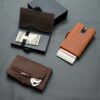 Portefeuille homme cuir et boîtier alu à éjection, blocage RFID, vue principale