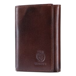 Portefeuille homme cuir vintage RFID à trois volets, vue principale