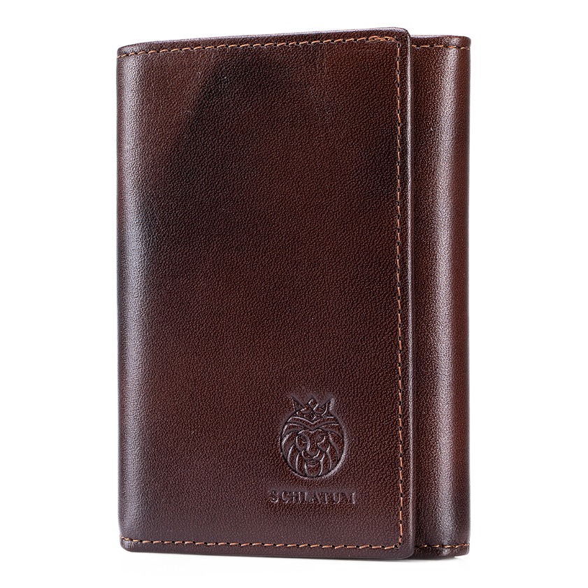 Portefeuille homme cuir vintage RFID à trois volets 1 Portefeuille homme cuir vintage RFID à trois volets, vue principale