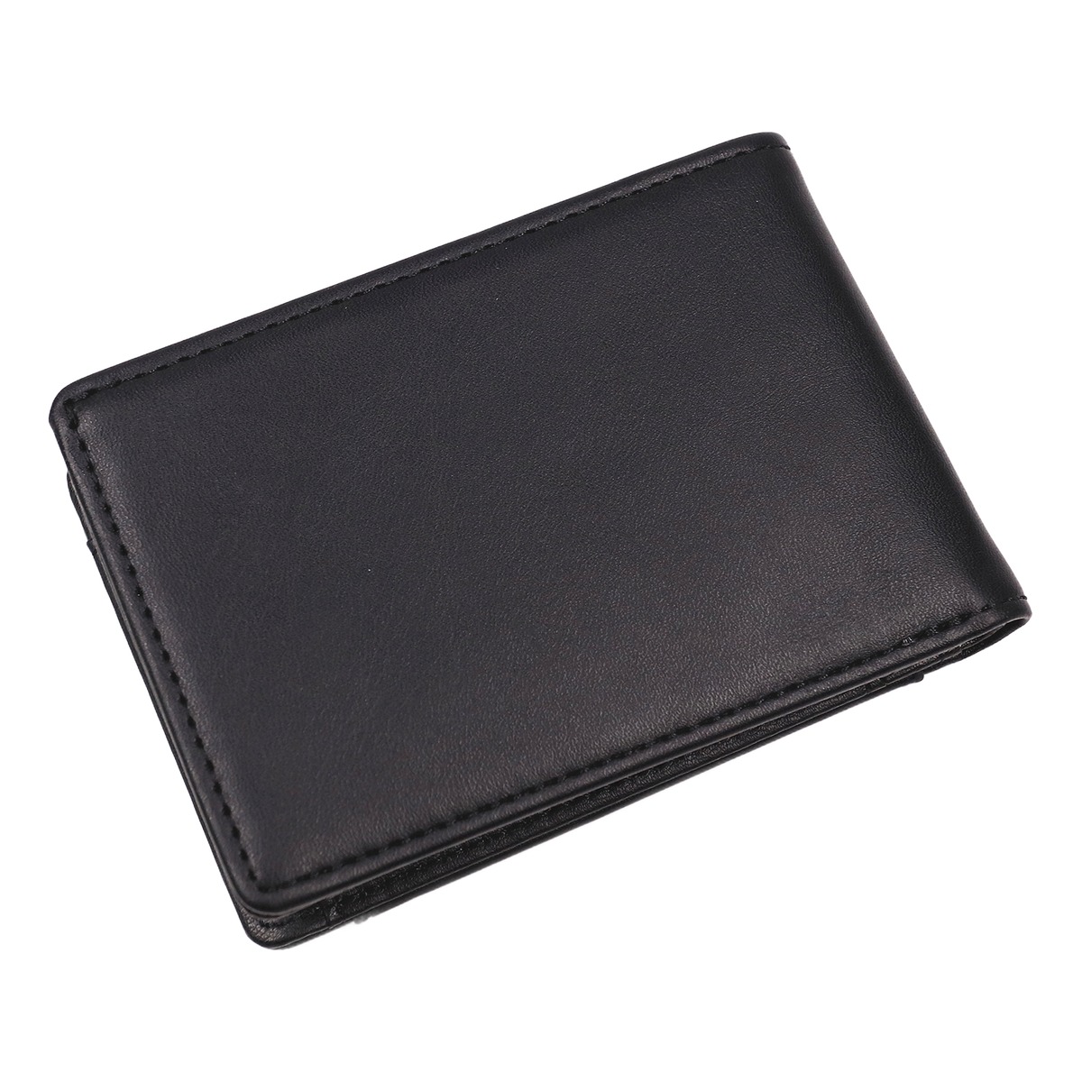 Portefeuille homme deux volets en cuir PU, fenêtre identité 2 Portefeuille homme deux volets en cuir PU, fenêtre identité, vue de trois quarts