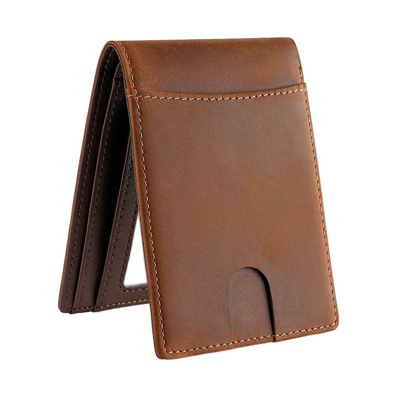 Portefeuille homme en cuir cire avec blocage sans contact 1 Portefeuille homme en cuir cire avec blocage sans contact, vue principale
