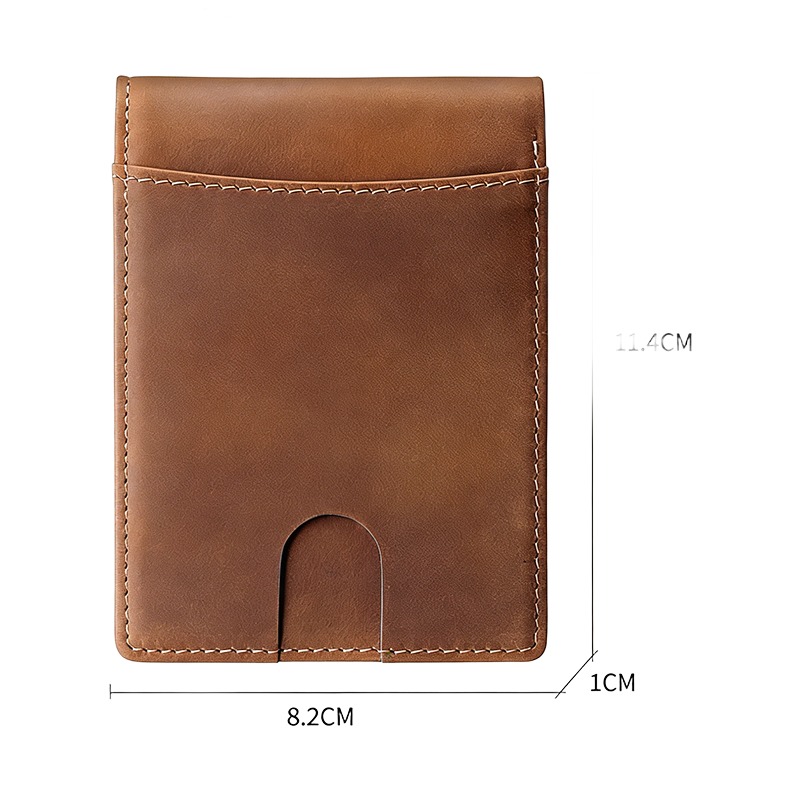 Portefeuille homme en cuir cire avec blocage sans contact 4 Portefeuille homme en cuir cire avec blocage sans contact, detail