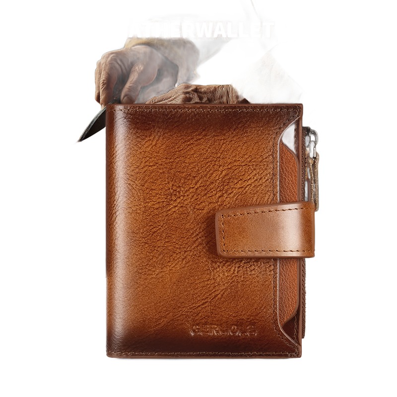 Portefeuille homme en cuir de vache avec blocage RFID, 2 volets 4 Portefeuille homme en cuir de vache avec blocage RFID, 2 volets, detail