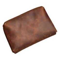 Portefeuille homme en cuir de vache, format porte-monnaie, vue de trois quarts