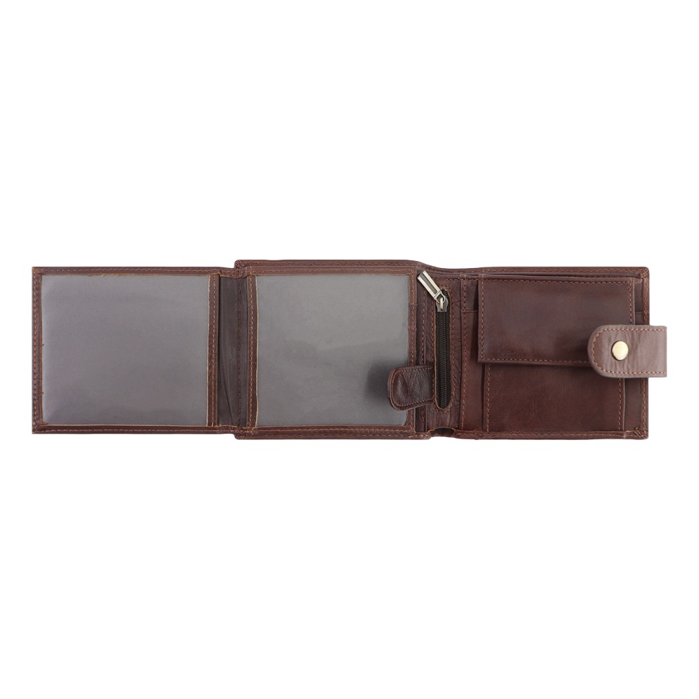 Portefeuille homme en cuir de vache vintage, RFID et patte 3 Portefeuille homme en cuir de vache vintage, RFID et patte, vue de face