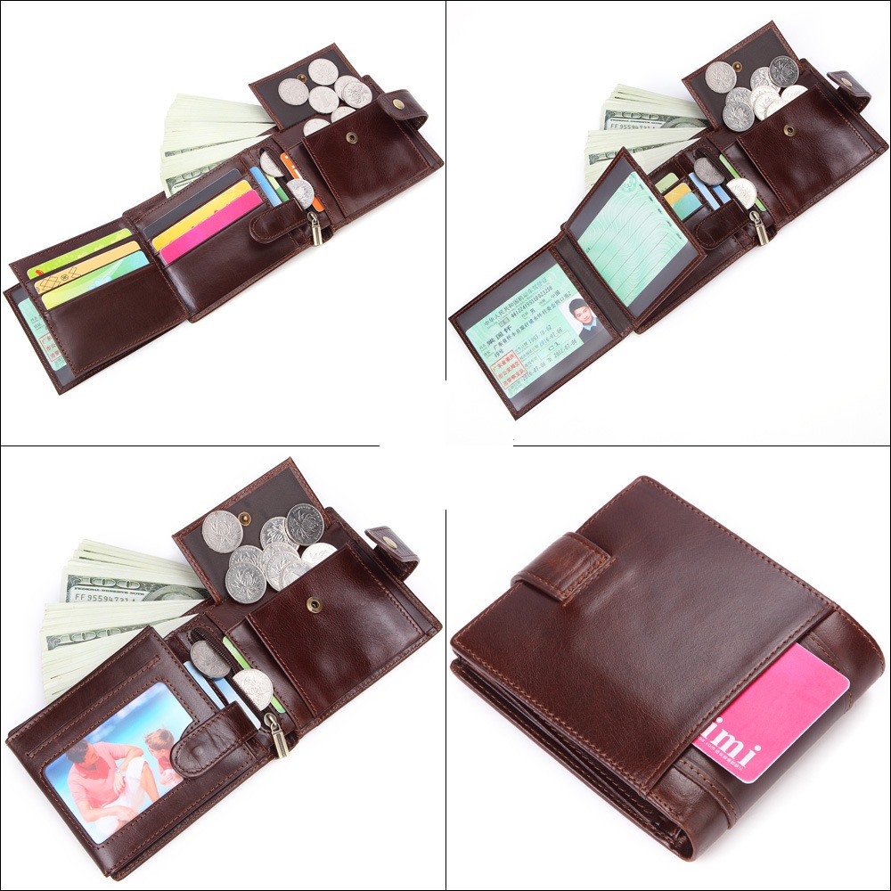 Portefeuille homme en cuir de vache vintage, RFID et patte 4 Portefeuille homme en cuir de vache vintage, RFID et patte, detail