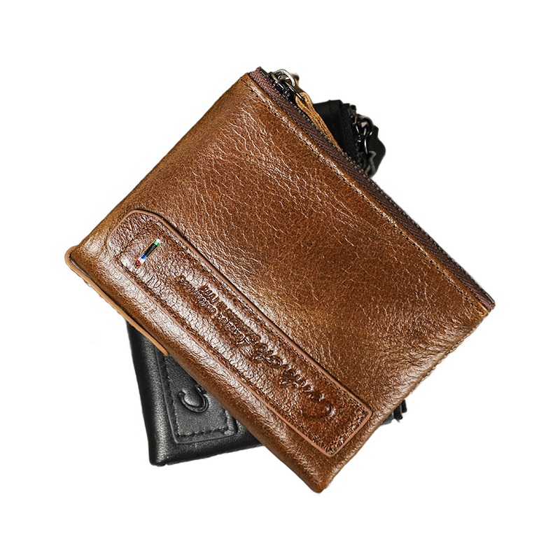 Portefeuille homme en cuir de vachette a finition ciree 4 Portefeuille homme en cuir de vachette a finition ciree, detail