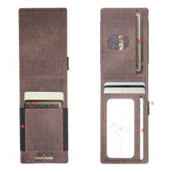 Portefeuille homme en cuir PU avec fentes a cartes et monnaie, vue principale