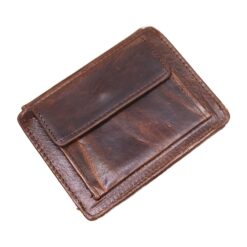 Portefeuille homme en cuir veritable a deux volets classique, vue principale
