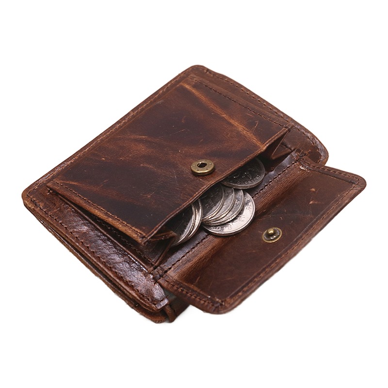 Portefeuille homme en cuir veritable a deux volets classique 5 Portefeuille homme en cuir veritable a deux volets classique, vue arriere