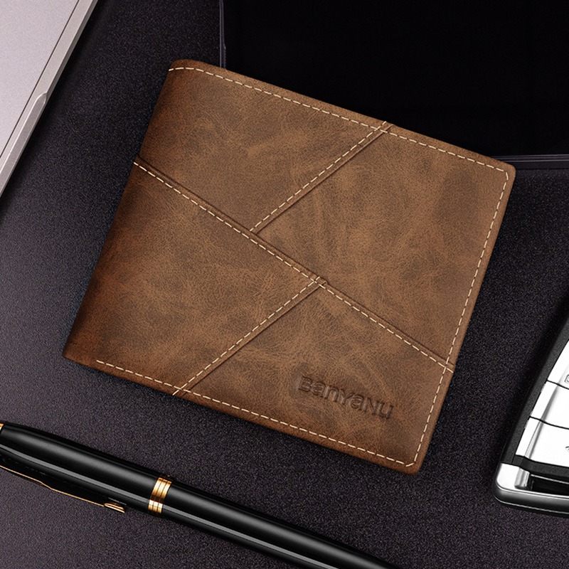 Portefeuille homme en cuir veritable a fentes verticales 5 Portefeuille homme en cuir veritable a fentes verticales, vue arriere