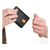 Portefeuille homme fin en cuir PU motif carbone, anti-RFID, vue principale