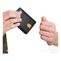 Portefeuille homme fin en cuir PU motif carbone, anti-RFID, vue principale