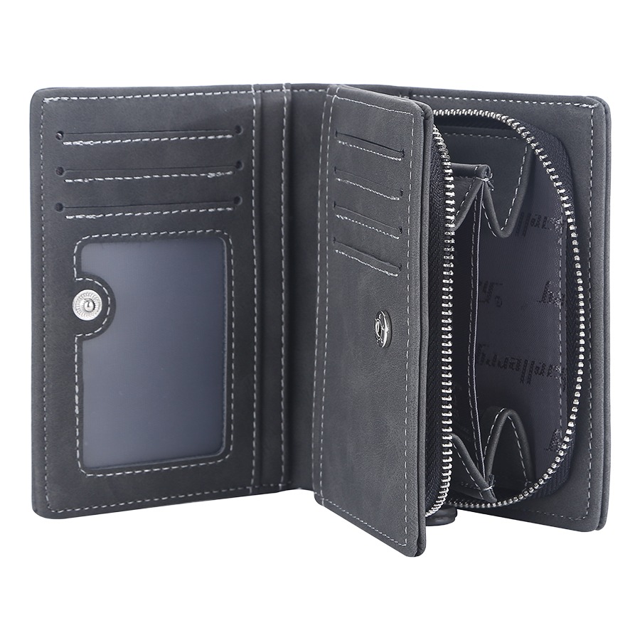 Portefeuille homme format court en cuir PU 2 Portefeuille homme format court en cuir PU, vue de trois quarts