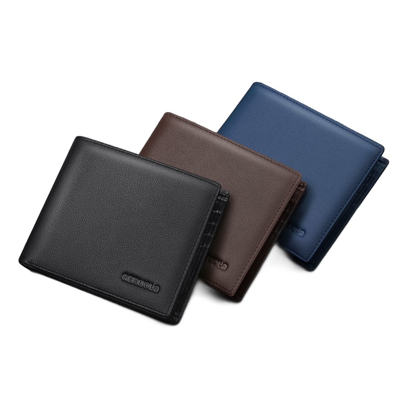 Portefeuille homme grande capacite en cuir veritable 3 Portefeuille homme grande capacite en cuir veritable, vue de face