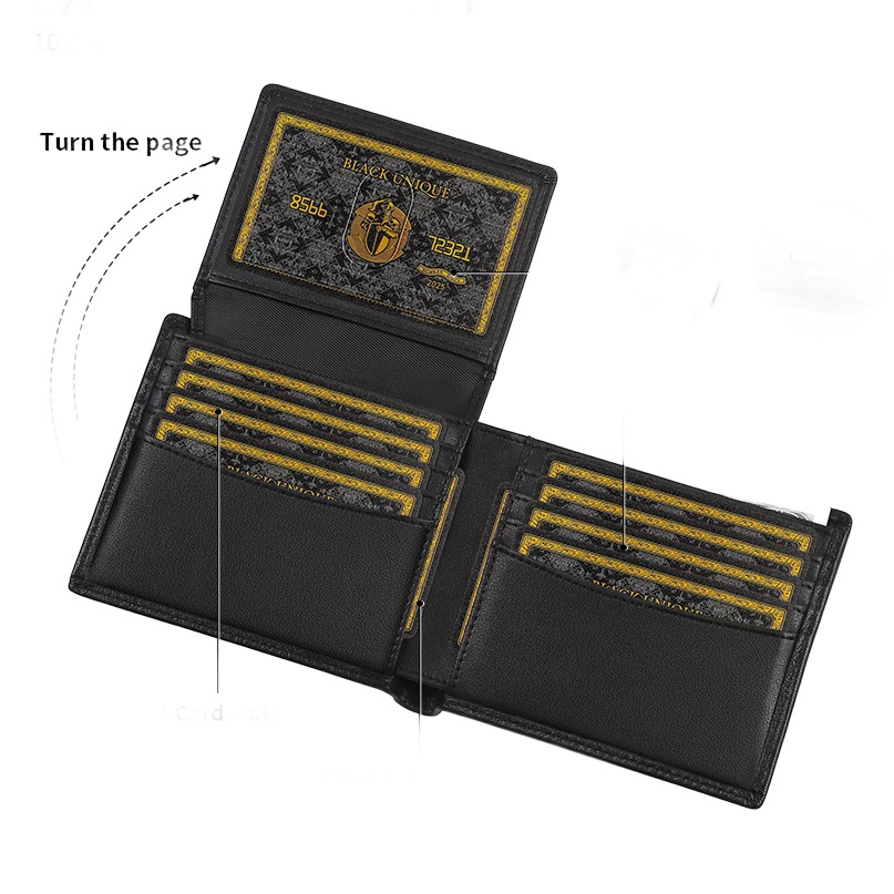 Portefeuille homme grande capacite en cuir veritable 4 Portefeuille homme grande capacite en cuir veritable, detail