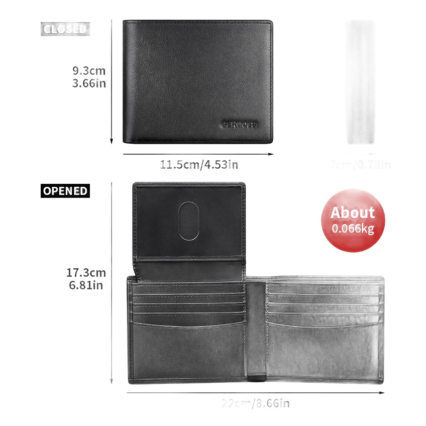 Portefeuille homme grande capacite en cuir veritable 5 Portefeuille homme grande capacite en cuir veritable, vue arriere