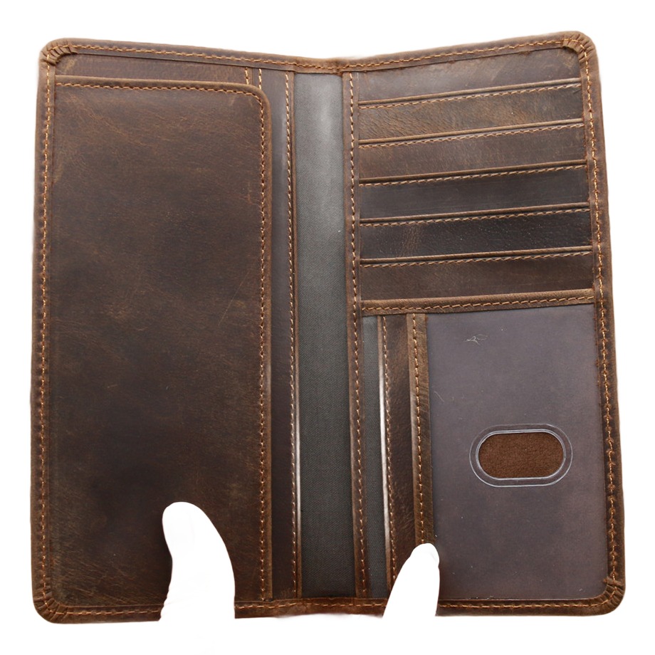 Portefeuille homme long en cuir de vache, format veste 5 Portefeuille homme long en cuir de vache, format veste, vue arriere