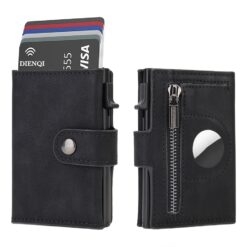 Portefeuille homme mini en simili cuir, aspect carbone, vue principale