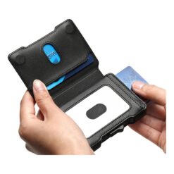 Portefeuille homme minimaliste en aluminium avec pince à billets, vue principale
